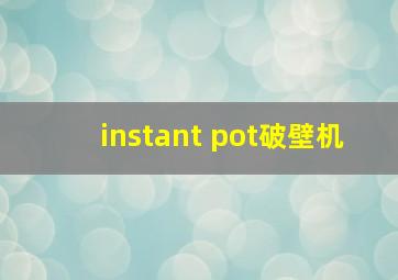 instant pot破壁机